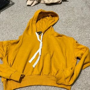 Mustard orange cropped hoodie